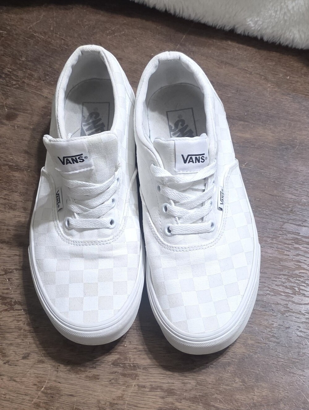 Vans White Checkerboard Authentic Low Top Sneakers